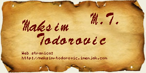 Maksim Todorović vizit kartica
